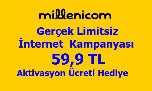 Millenicom Gerçek Limitsiz İnternet Kampanyası -59,9 TL